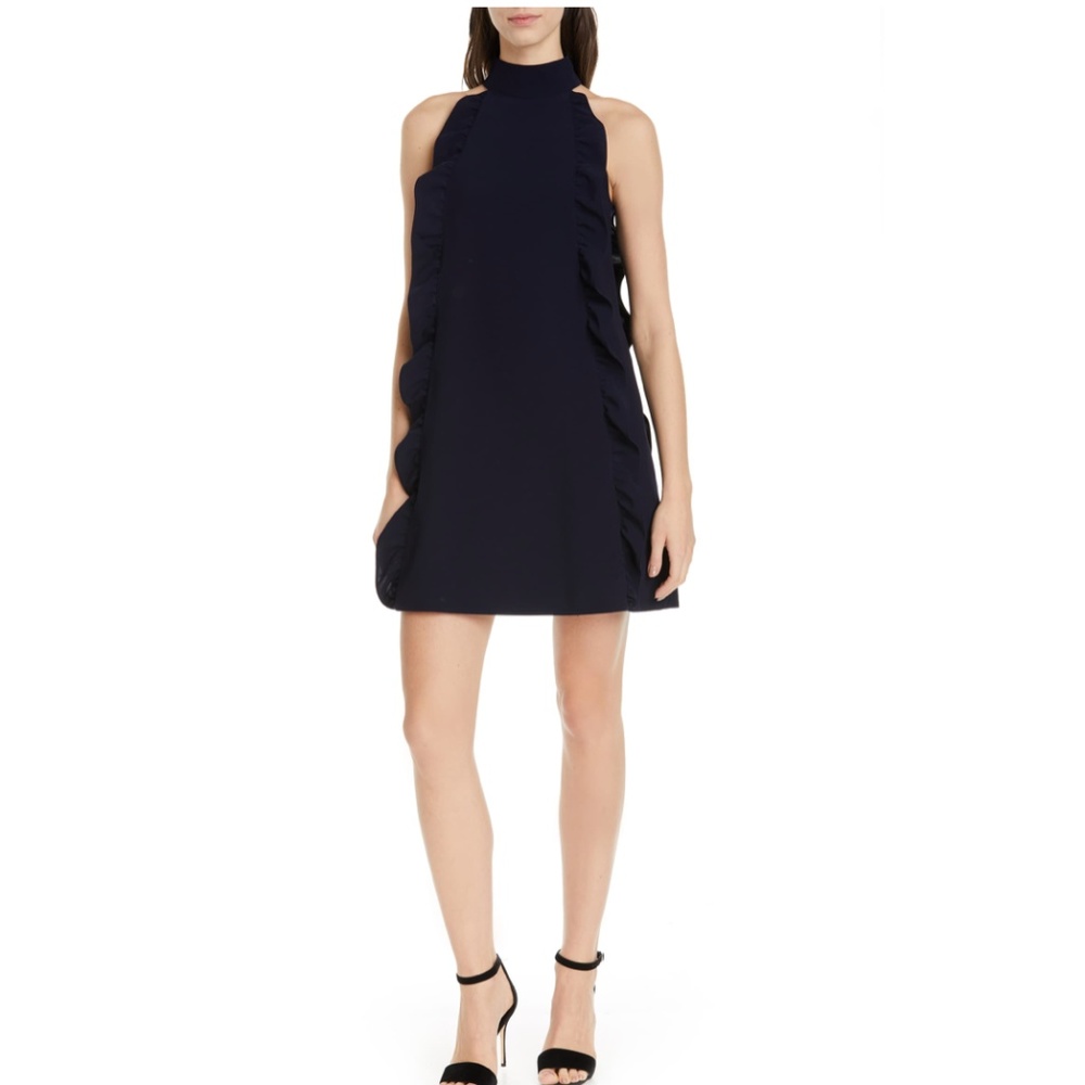 NWT $279 Ted Baker London Torriya Ruffle Tunic Dress Navy in Ted Baker size 2!